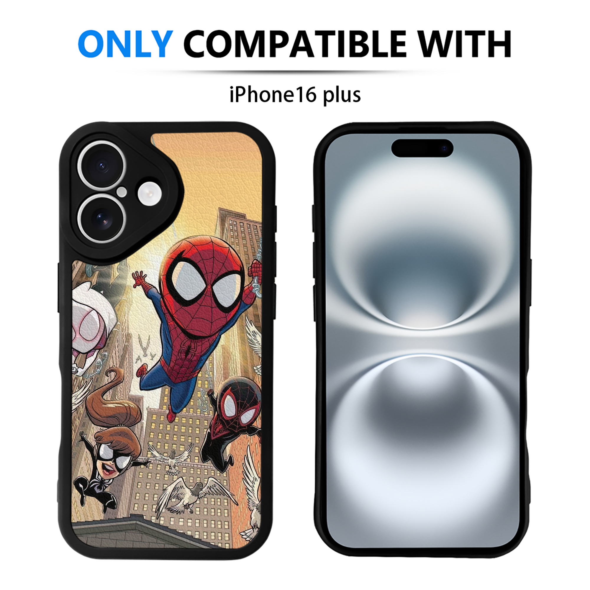 Spider Man スパイダーマン 【iPhone 16シリーズ対応】シリコンスマホケース（レザー調） 材質：シリコン